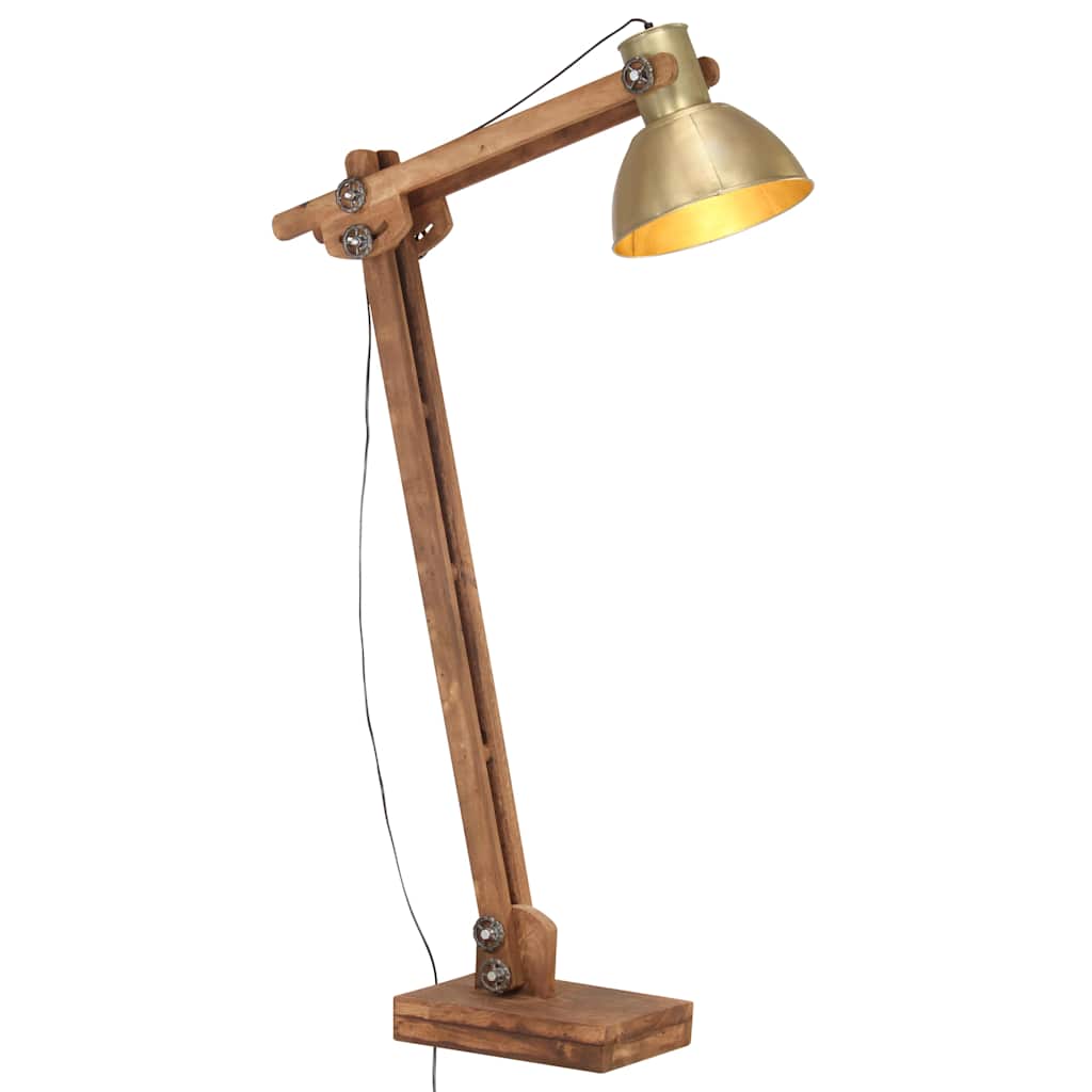 vidaXL Floor Lamp E27 Solid Mango Wood White