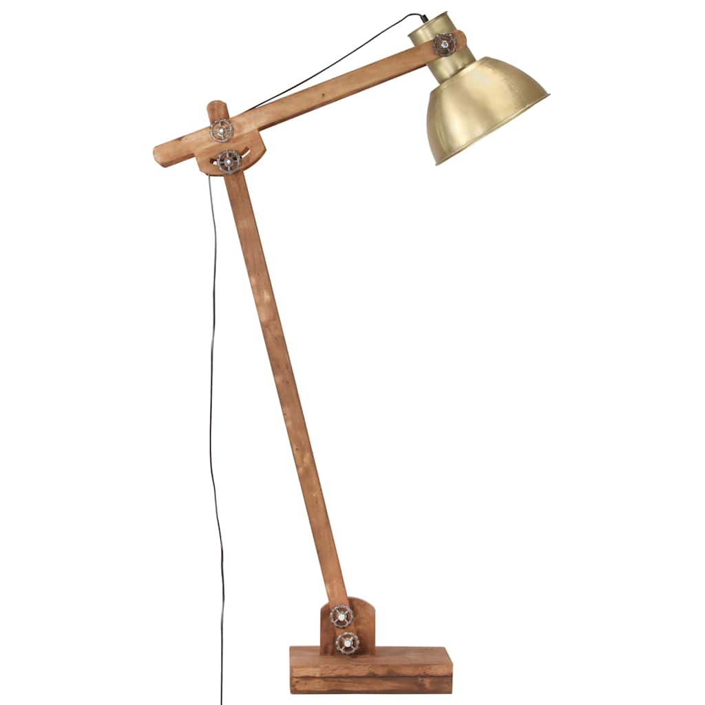 vidaXL Floor Lamp E27 Solid Mango Wood White