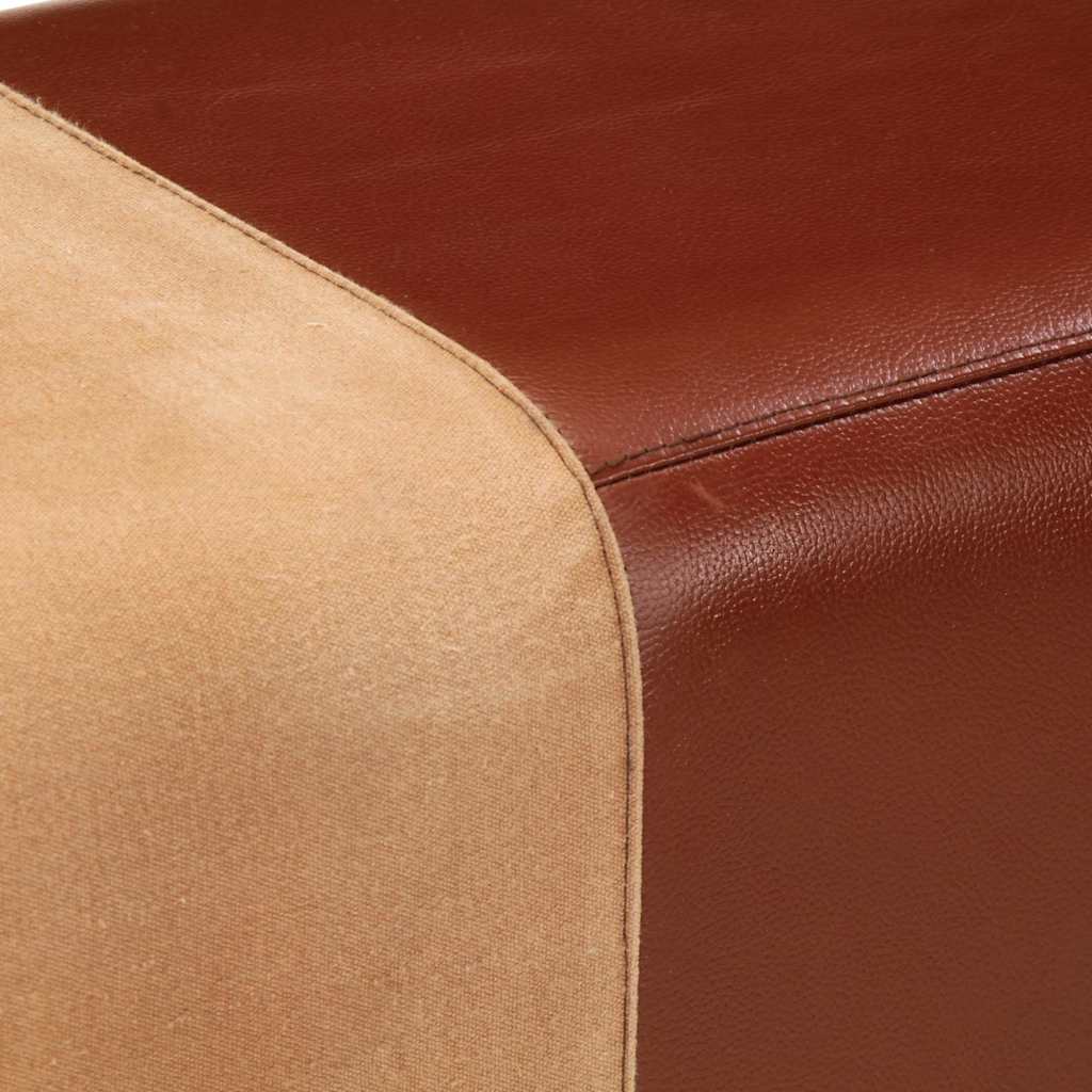 vidaXL Bankje turnbok 160 cm echt leer en massief acaciahout bruin