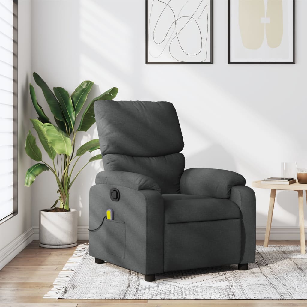 vidaXL Massagestoel met lichtgrijze stof
