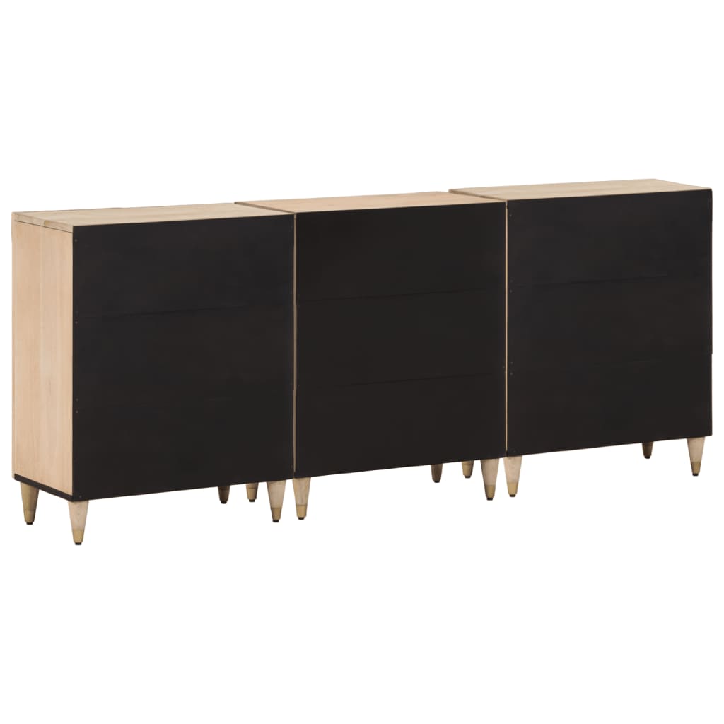 vidaXL Bijzetkasten 3 st 60x33x75 cm massief mangohout
