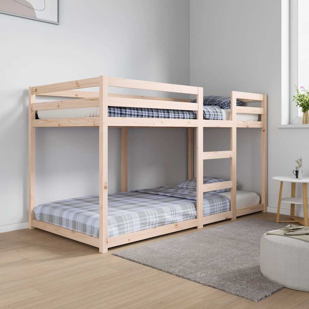 vidaXL Bunk Bed Frame without Mattress Solid Pine Wood 90x200 cm