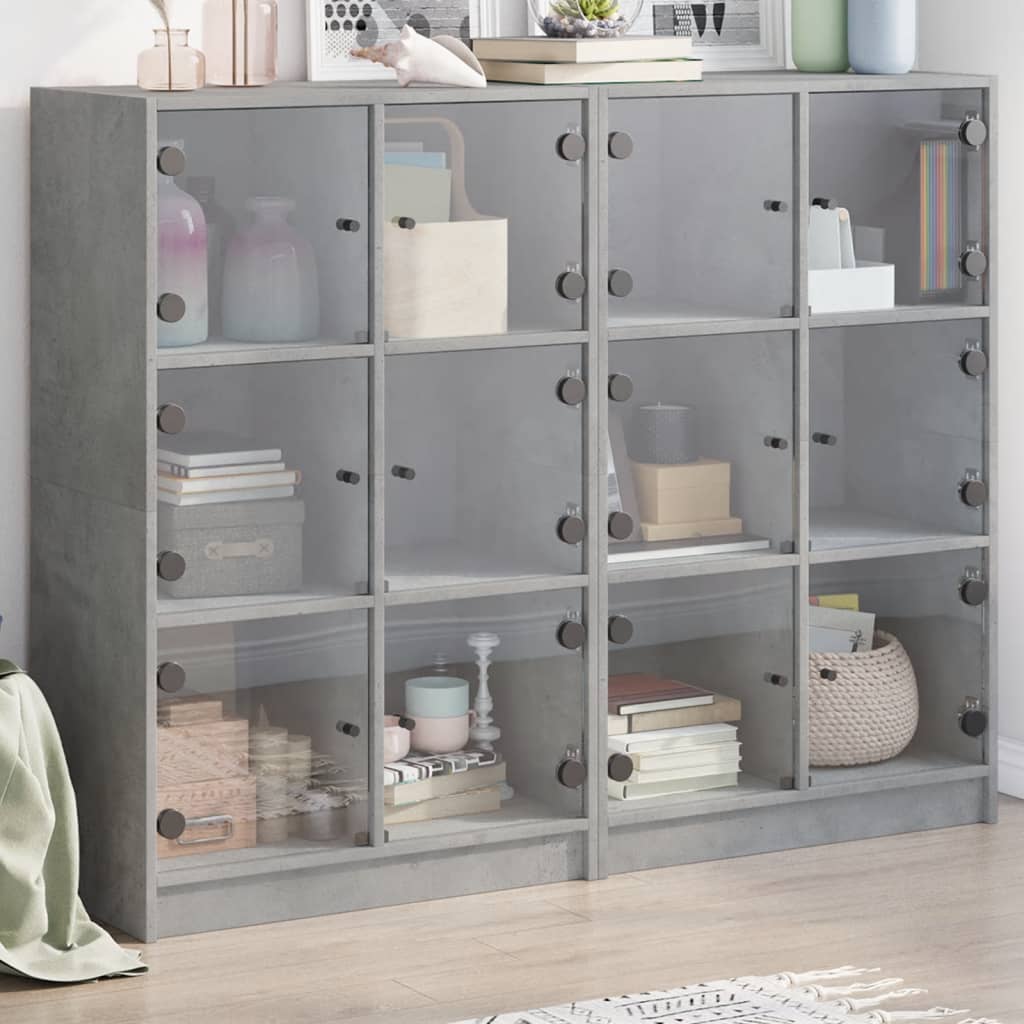 vidaXL Boekenkast met deuren 136x37x109 cm bewerkt hout wit