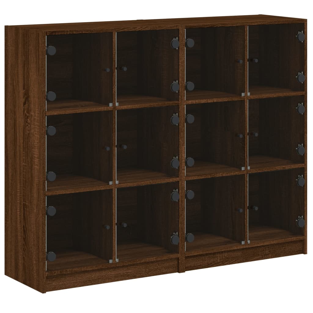 vidaXL Boekenkast met deuren 136x37x109 cm bewerkt hout wit