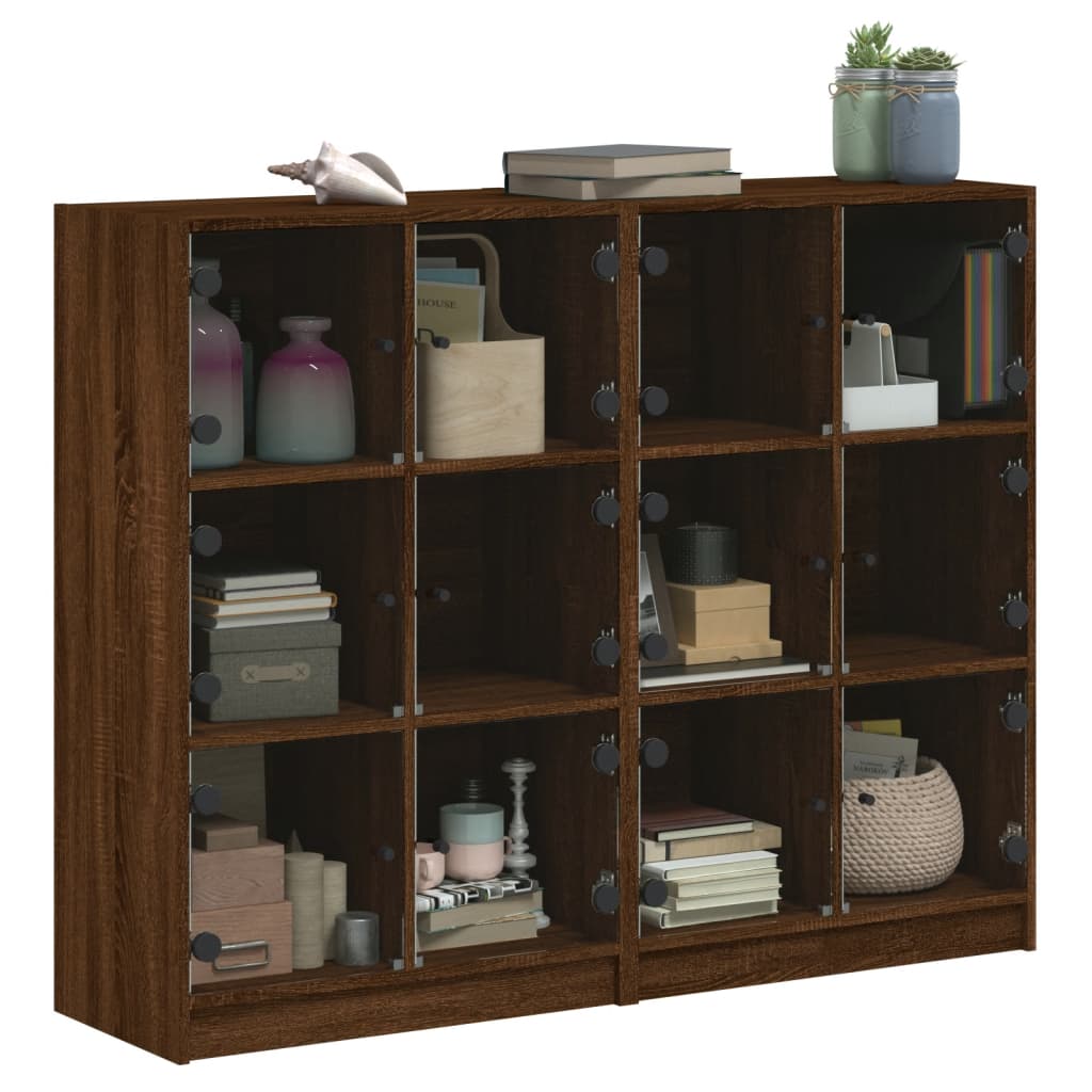 vidaXL Boekenkast met deuren 136x37x109 cm bewerkt hout wit