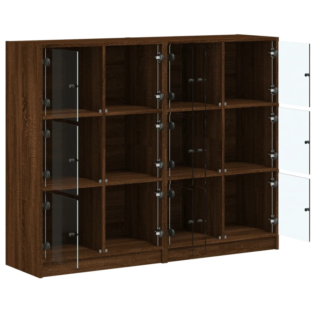 vidaXL Boekenkast met deuren 136x37x109 cm bewerkt hout wit