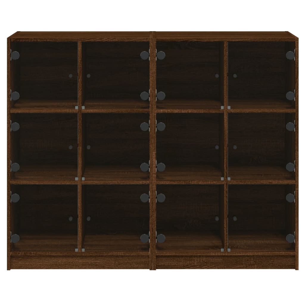 vidaXL Boekenkast met deuren 136x37x109 cm bewerkt hout wit