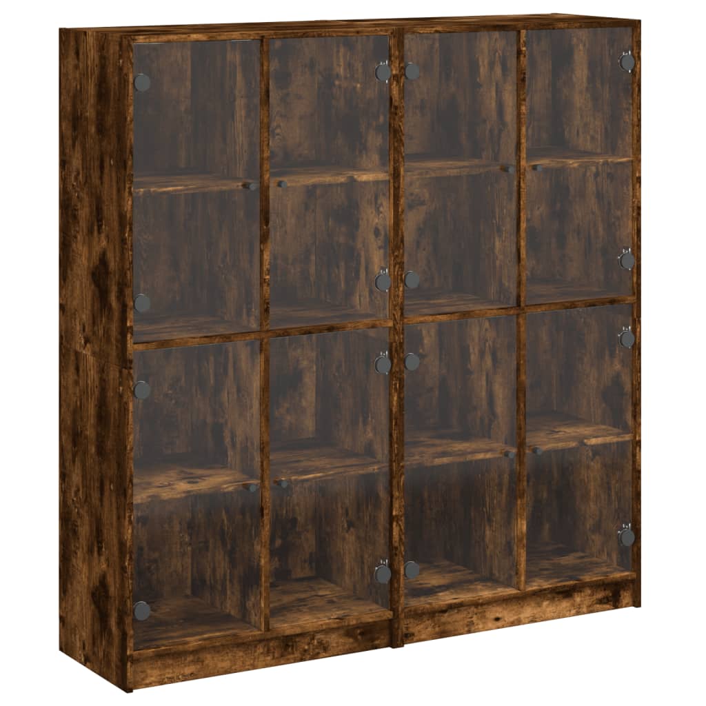 vidaXL Boekenkast met deuren 136x37x142 cm bewerkt hout wit