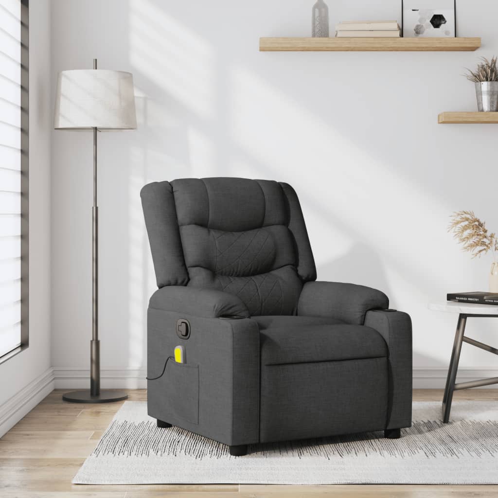 vidaXL Massagestoel Lichtgrijze Stof