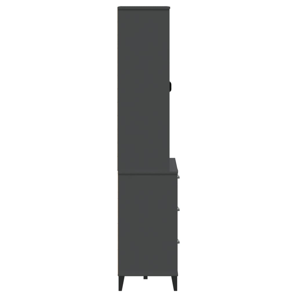 vidaXL Hoge kast VIKEN 80x40x190 cm massief grenenhout wit