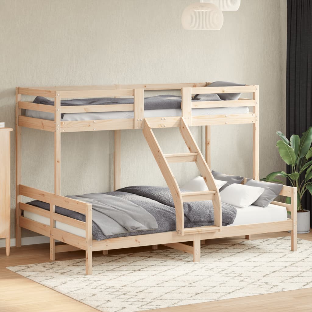 vidaXL Stapelbed massief grenenhout 80x200/140x200 cm