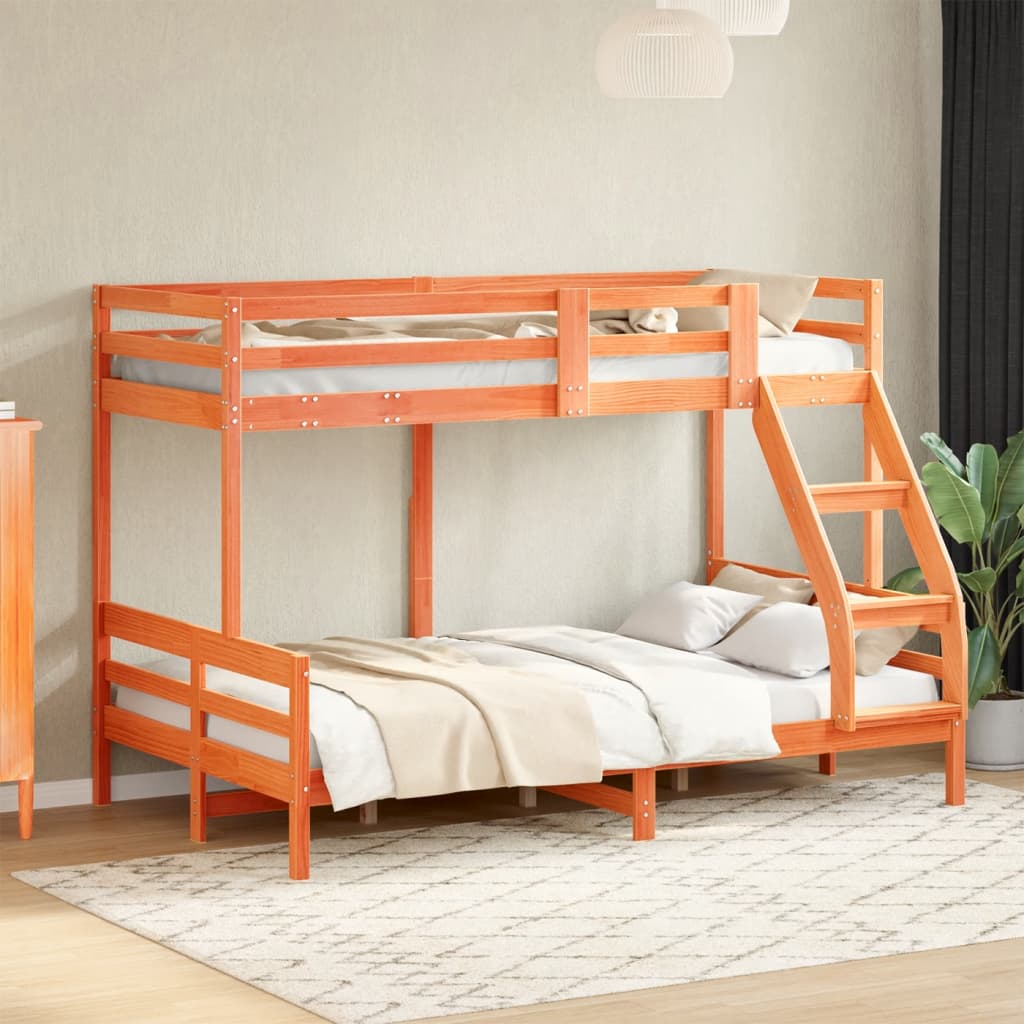 vidaXL Solid Pine Wood Bunk Bed 80x200/120x200 cm