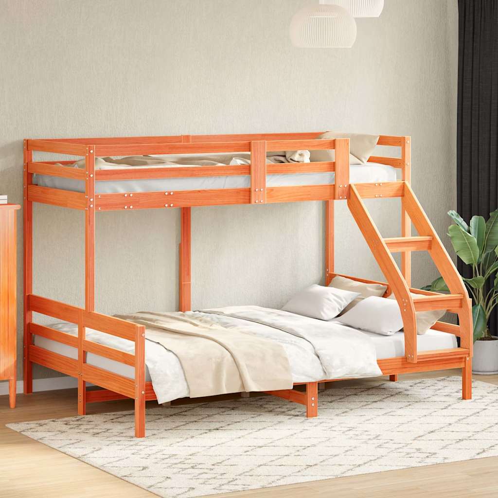 vidaXL Solid Pine Wood Bunk Bed 80x200/140x200 cm