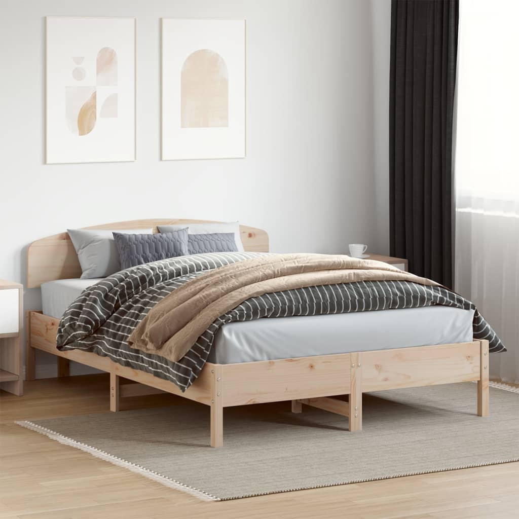 vidaXL Bedframe zonder matras massief grenenhout wit 200x200 cm