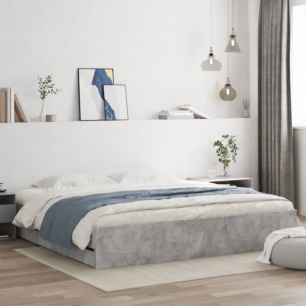 vidaXL Bedframe met lades bewerkt hout wit 200x200 cm