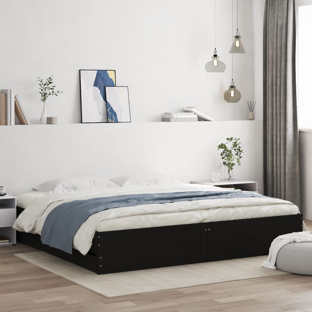 vidaXL Bedframe met lades bewerkt hout wit 200x200 cm