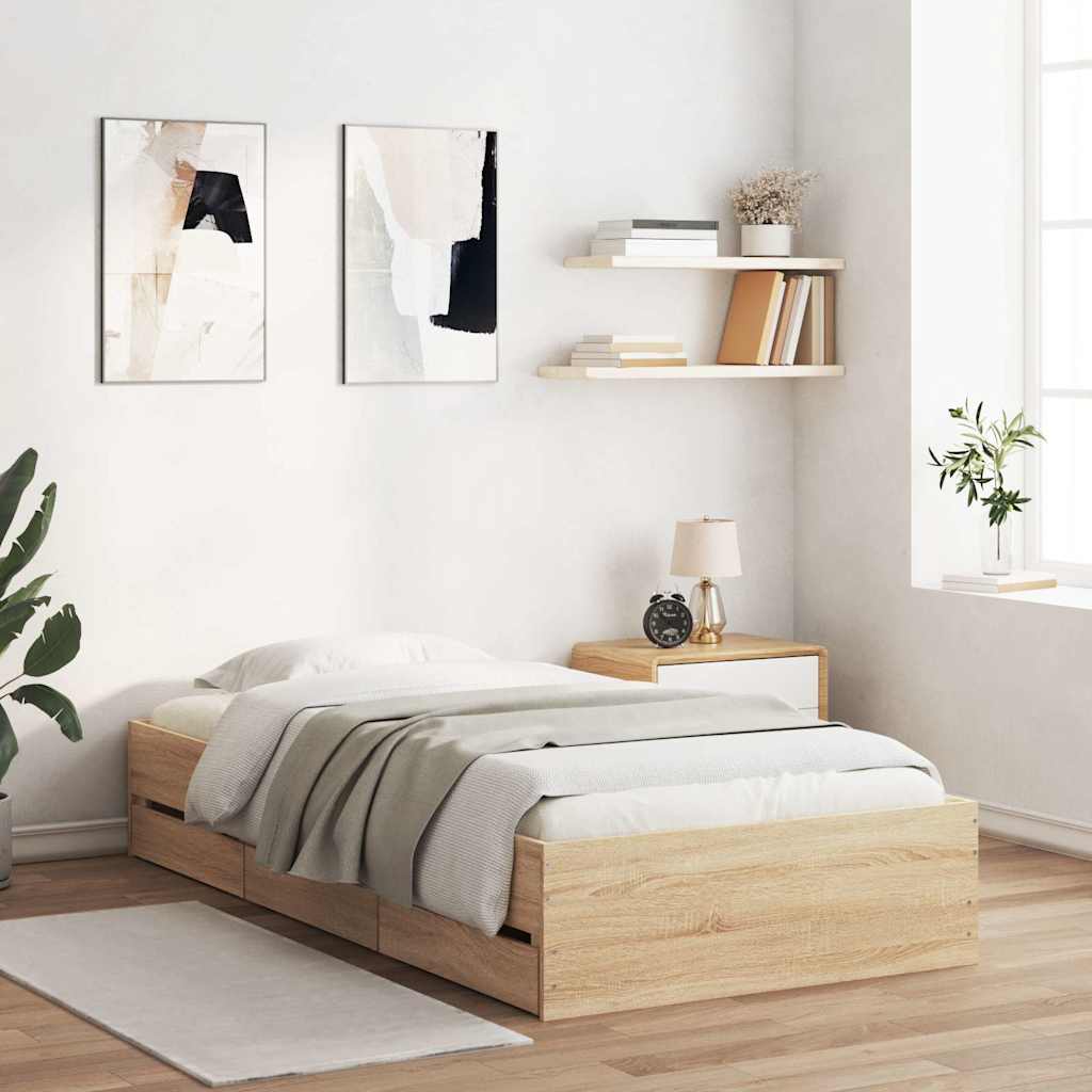 vidaXL Bedframe met lades bewerkt hout wit 200x200 cm