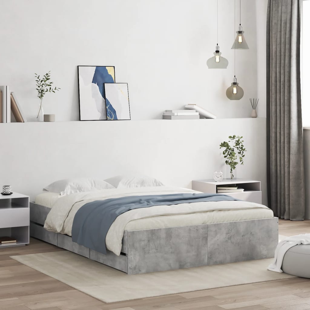 vidaXL Bedframe met lades bewerkt hout wit 200x200 cm