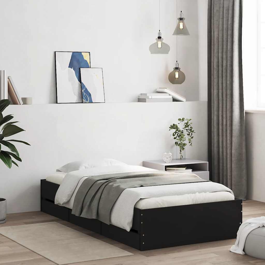 vidaXL Bedframe met lades bewerkt hout wit 200x200 cm