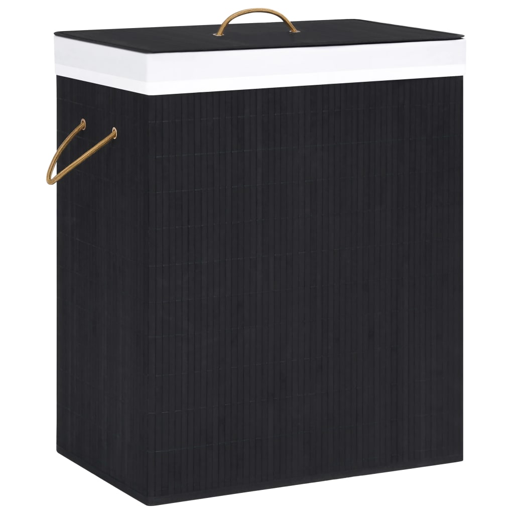 vidaXL Wasmand avec 2 sacs 72 L bambou