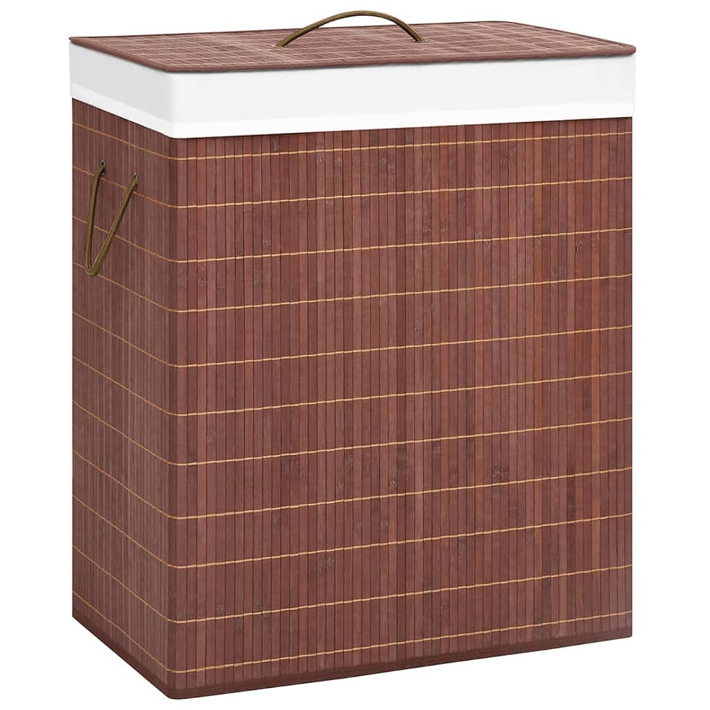 vidaXL Wasmand avec 2 sacs 72 L bambou
