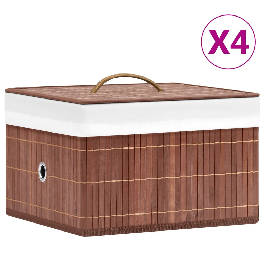 vidaXL Opbergboxen 4 st bamboe