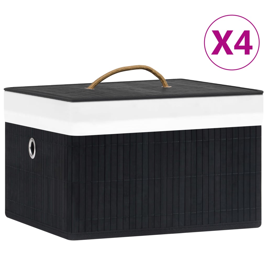 vidaXL Opbergboxen 4 st bamboe