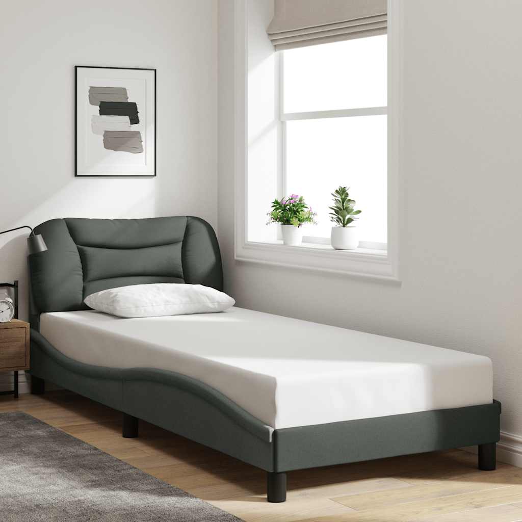 vidaXL Bedframe zonder matras "Hvar" 80x200 cm stof lichtgrijs