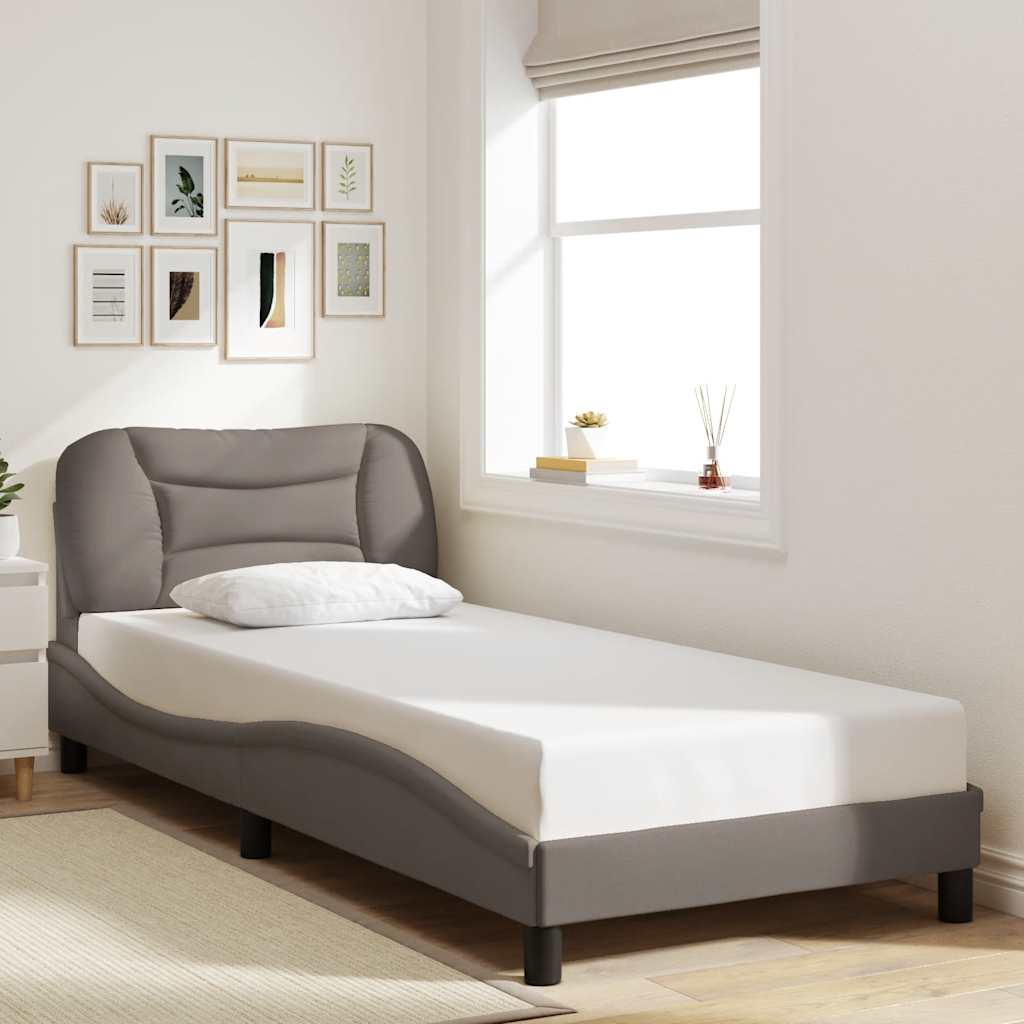 vidaXL Bedframe zonder matras "Hvar" 80x200 cm stof lichtgrijs