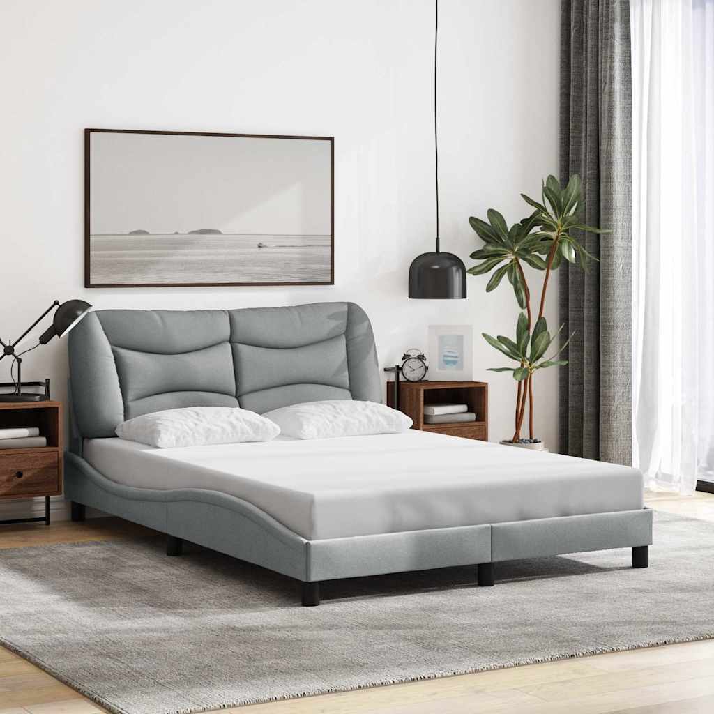 vidaXL Bedframe zonder matras "Hvar" 80x200 cm stof lichtgrijs