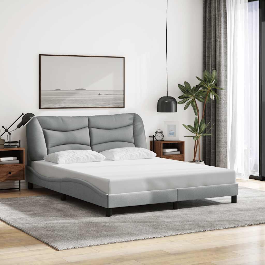 vidaXL Bedframe zonder matras "Hvar" 80x200 cm stof lichtgrijs