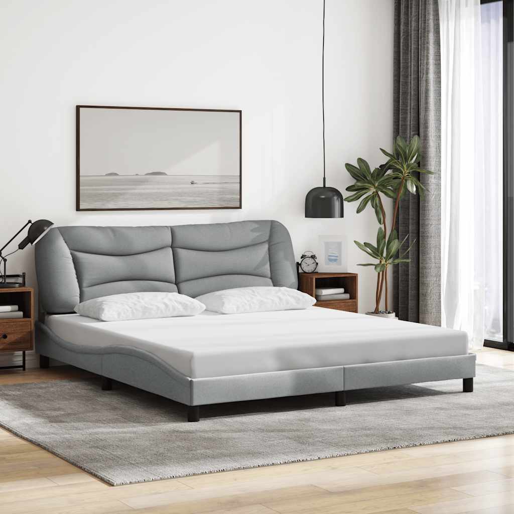 vidaXL Bedframe zonder matras "Hvar" 80x200 cm stof lichtgrijs