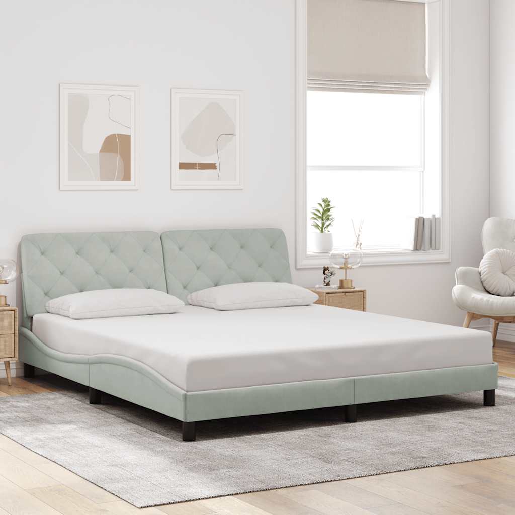 vidaXL Bed Frame without Mattress 80x200 cm Velvet Light Grey