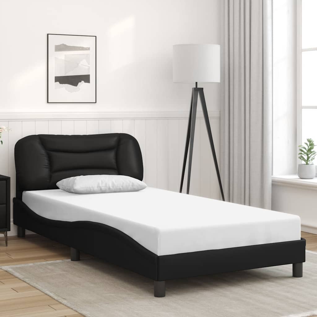 vidaXL Cadre de lit avec matelas "Hvar" noir d'art 80x200 cm