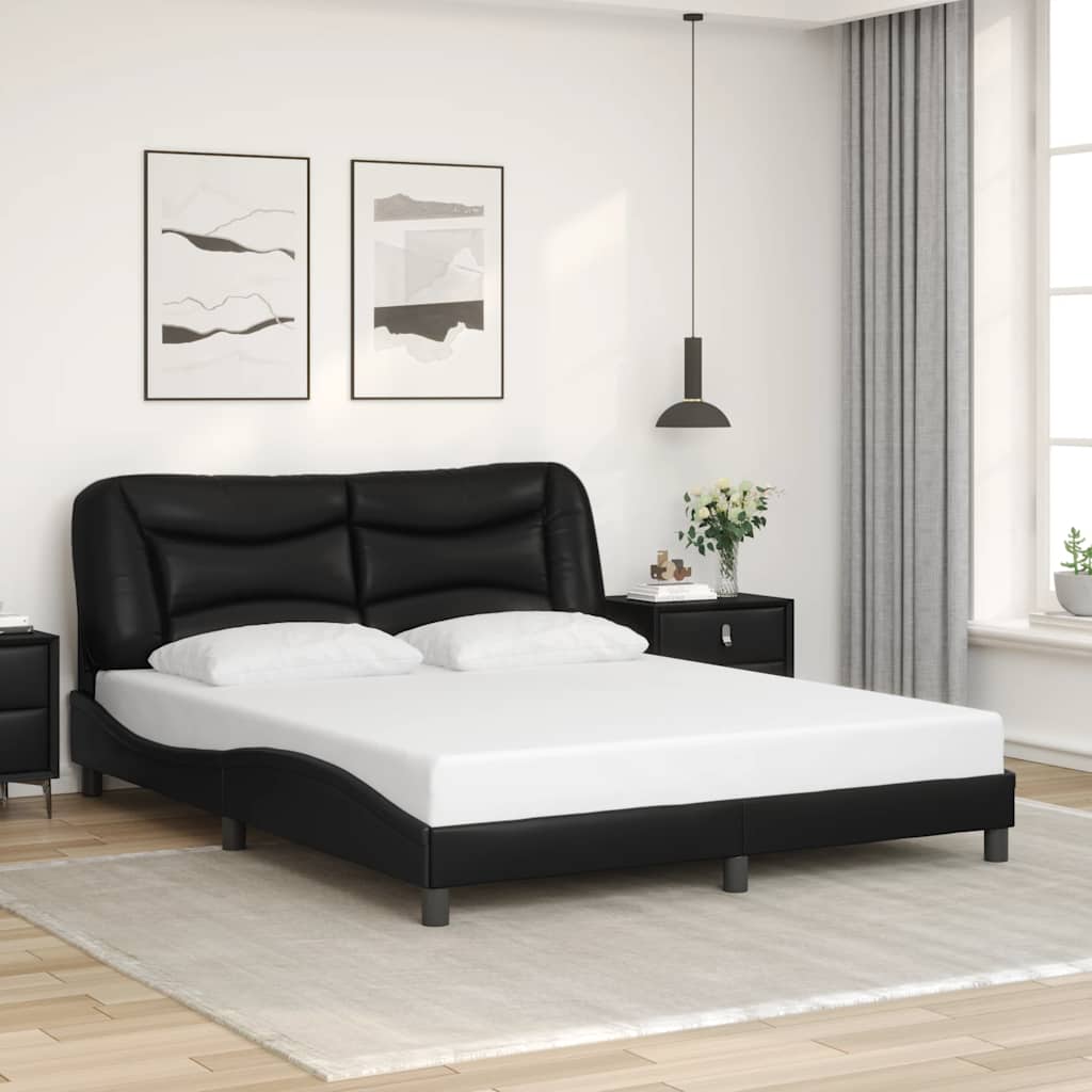 vidaXL Cadre de lit avec matelas "Hvar" noir d'art 80x200 cm