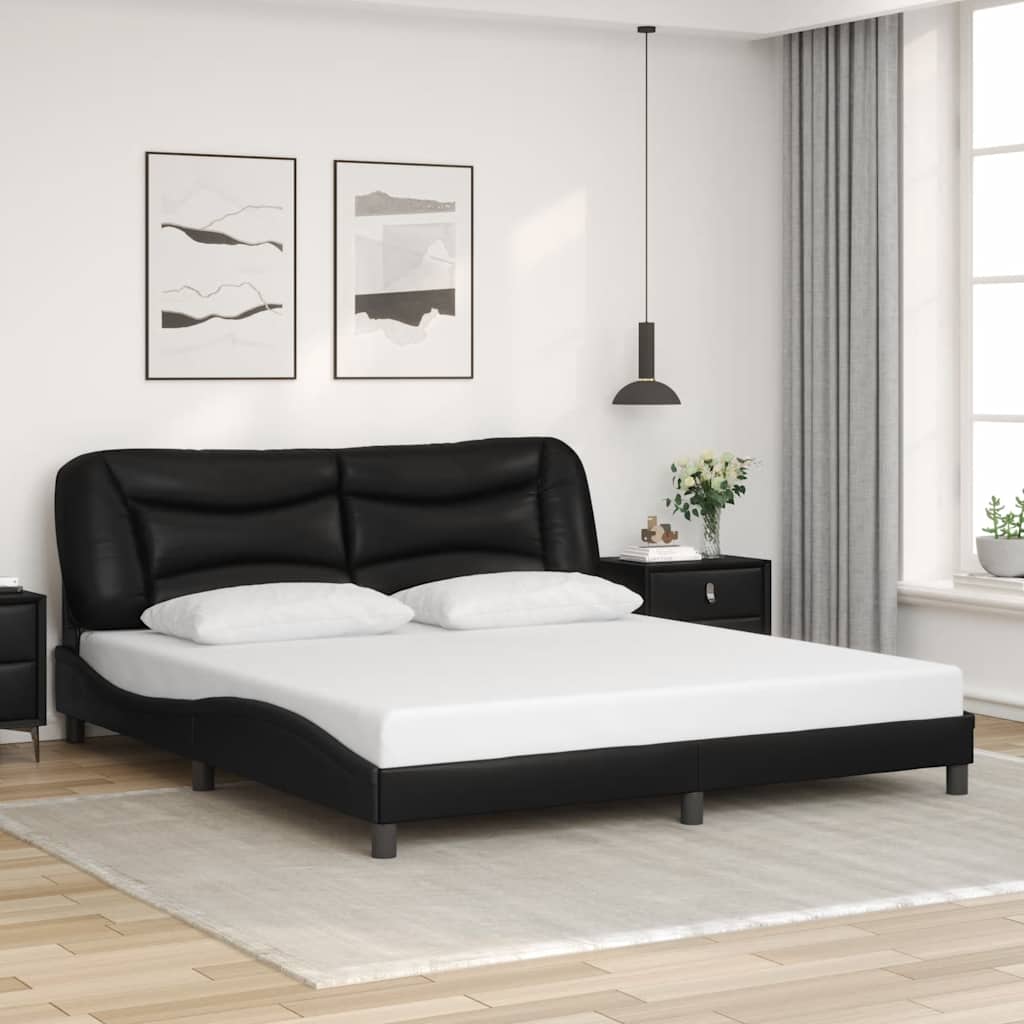 vidaXL Cadre de lit avec matelas "Hvar" noir d'art 80x200 cm