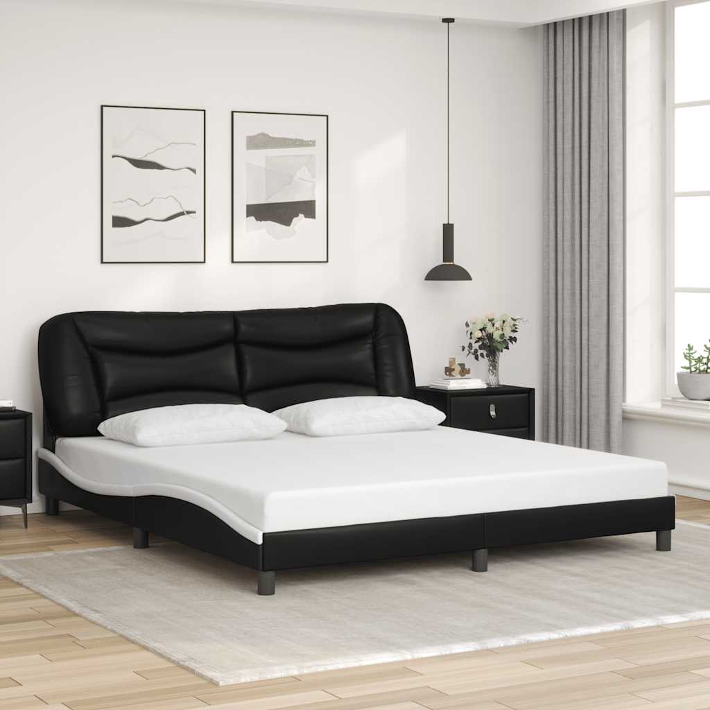 vidaXL Cadre de lit avec matelas "Hvar" noir d'art 80x200 cm