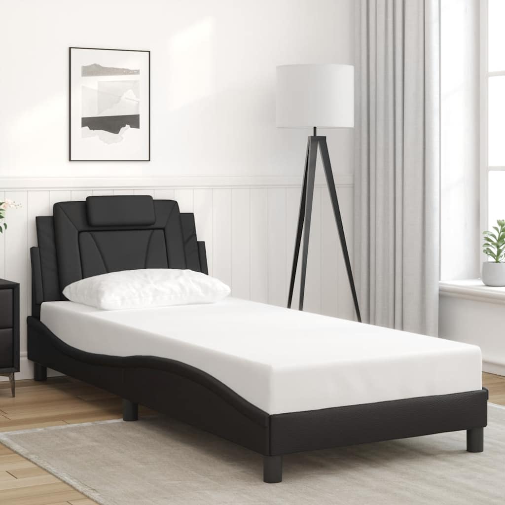 vidaXL Bed Frame "Viana" without Mattress Faux Leather Black 80x200 cm