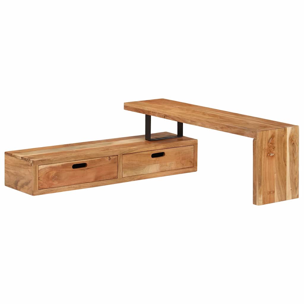 vidaXL Tv-meubel (118-200) x 30 x 40 cm massief hout gerecycled