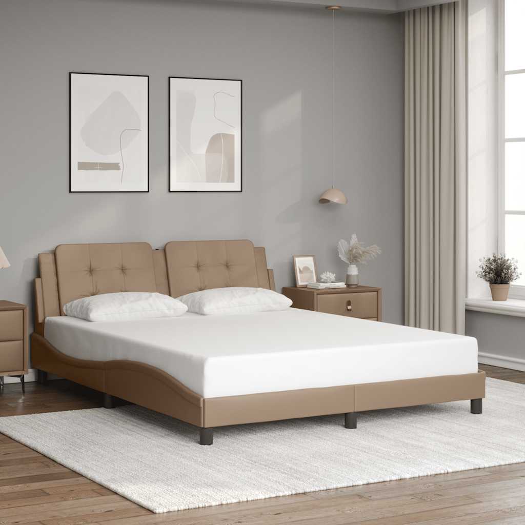 vidaXL Bedframe zonder matras "Zadar" kunstleer zwart 80x200 cm