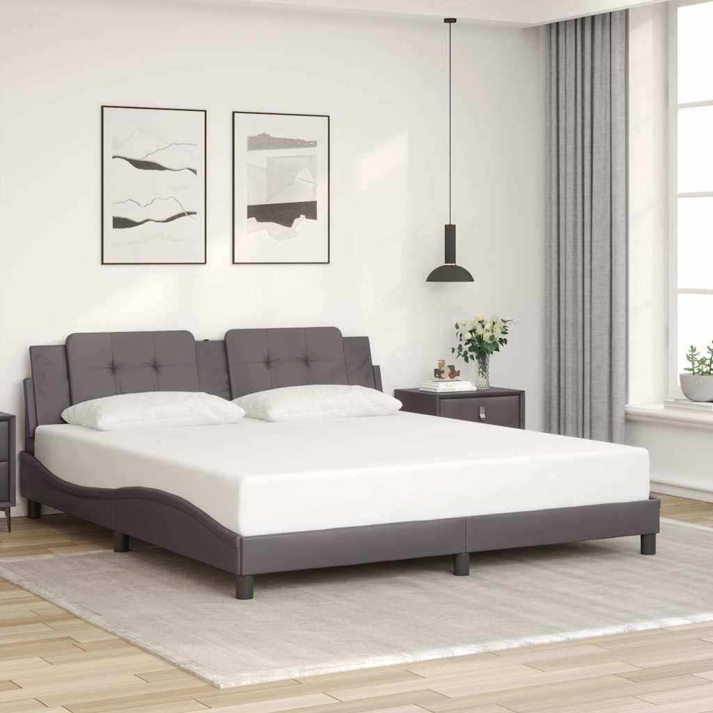 vidaXL Bedframe zonder matras "Zadar" kunstleer zwart 80x200 cm