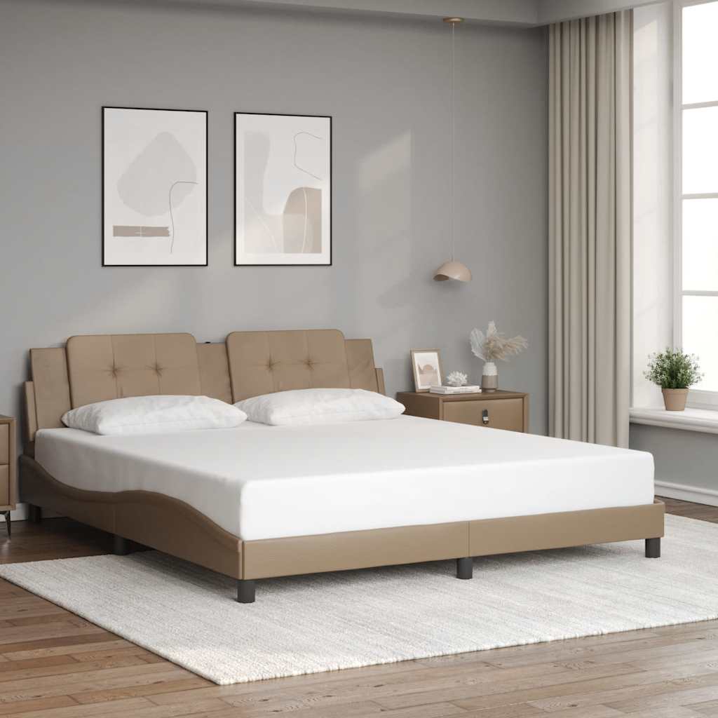 vidaXL Bedframe zonder matras "Zadar" kunstleer zwart 80x200 cm