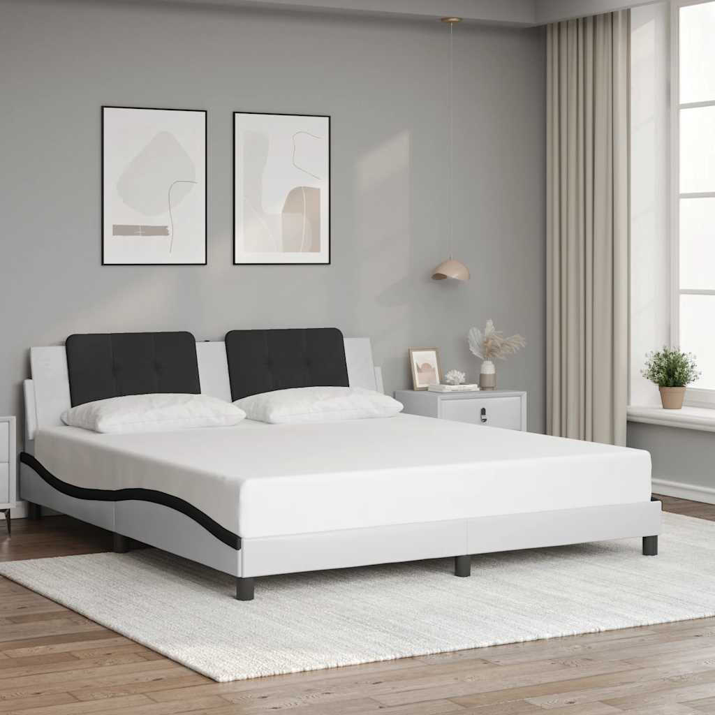 vidaXL Bedframe zonder matras "Zadar" kunstleer zwart 80x200 cm