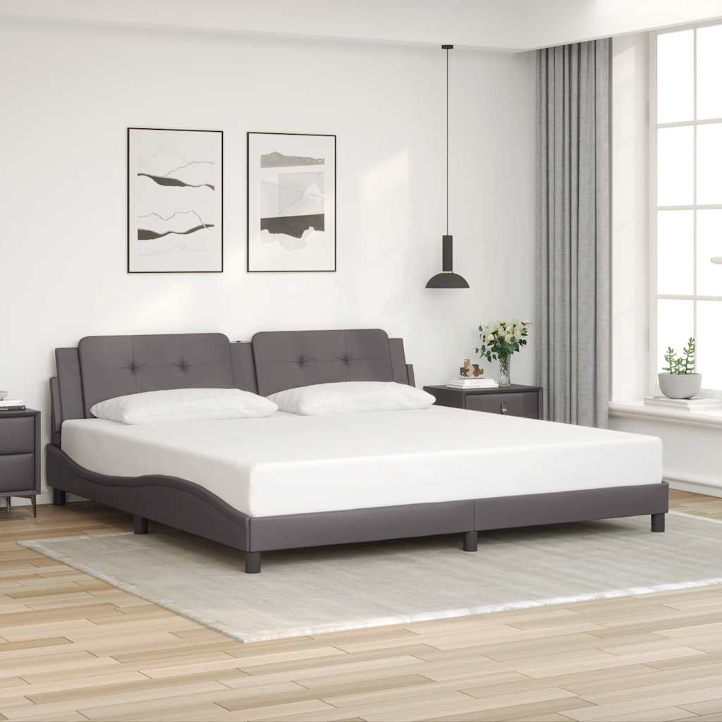vidaXL Bedframe zonder matras "Zadar" kunstleer zwart 80x200 cm
