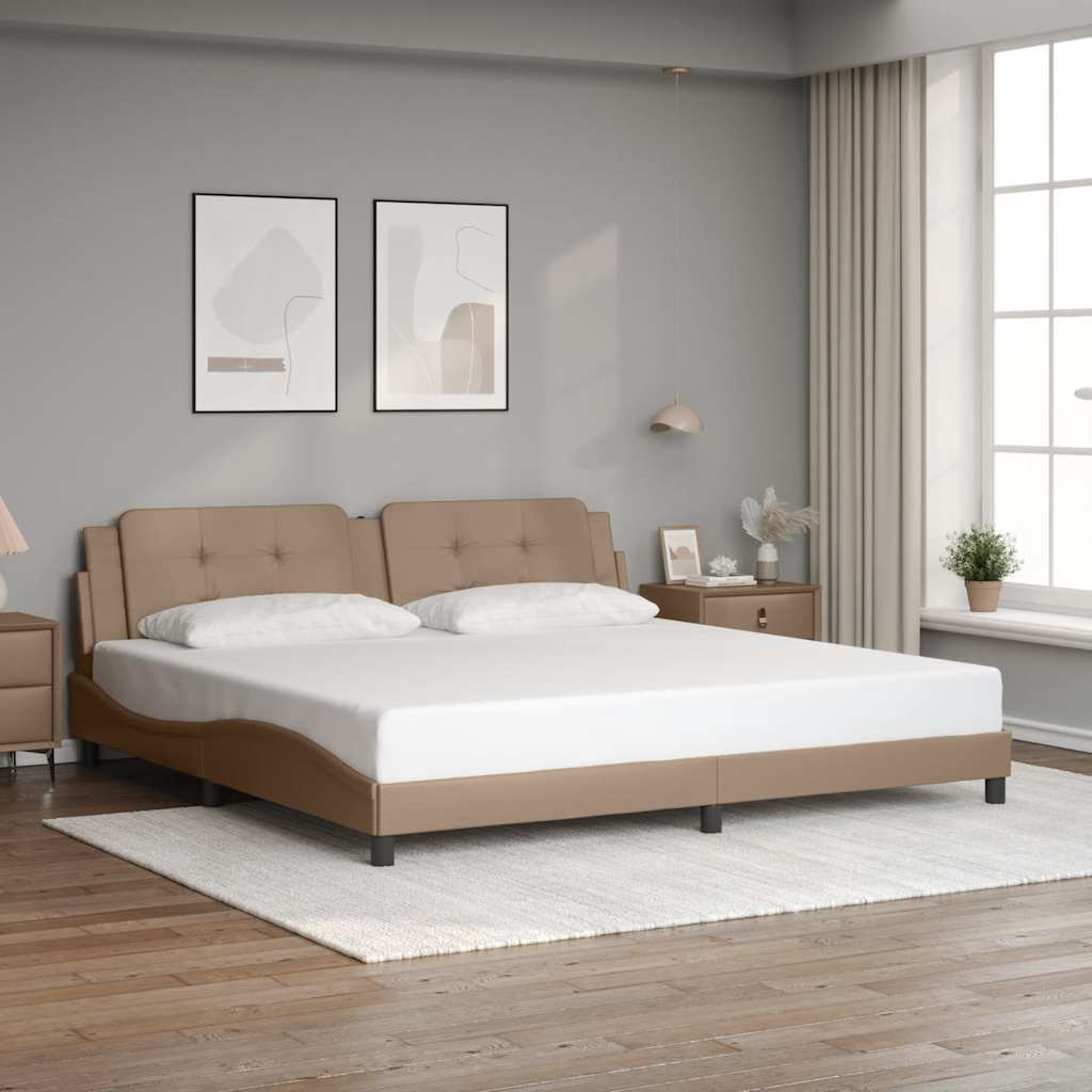 vidaXL Bedframe zonder matras "Zadar" kunstleer zwart 80x200 cm