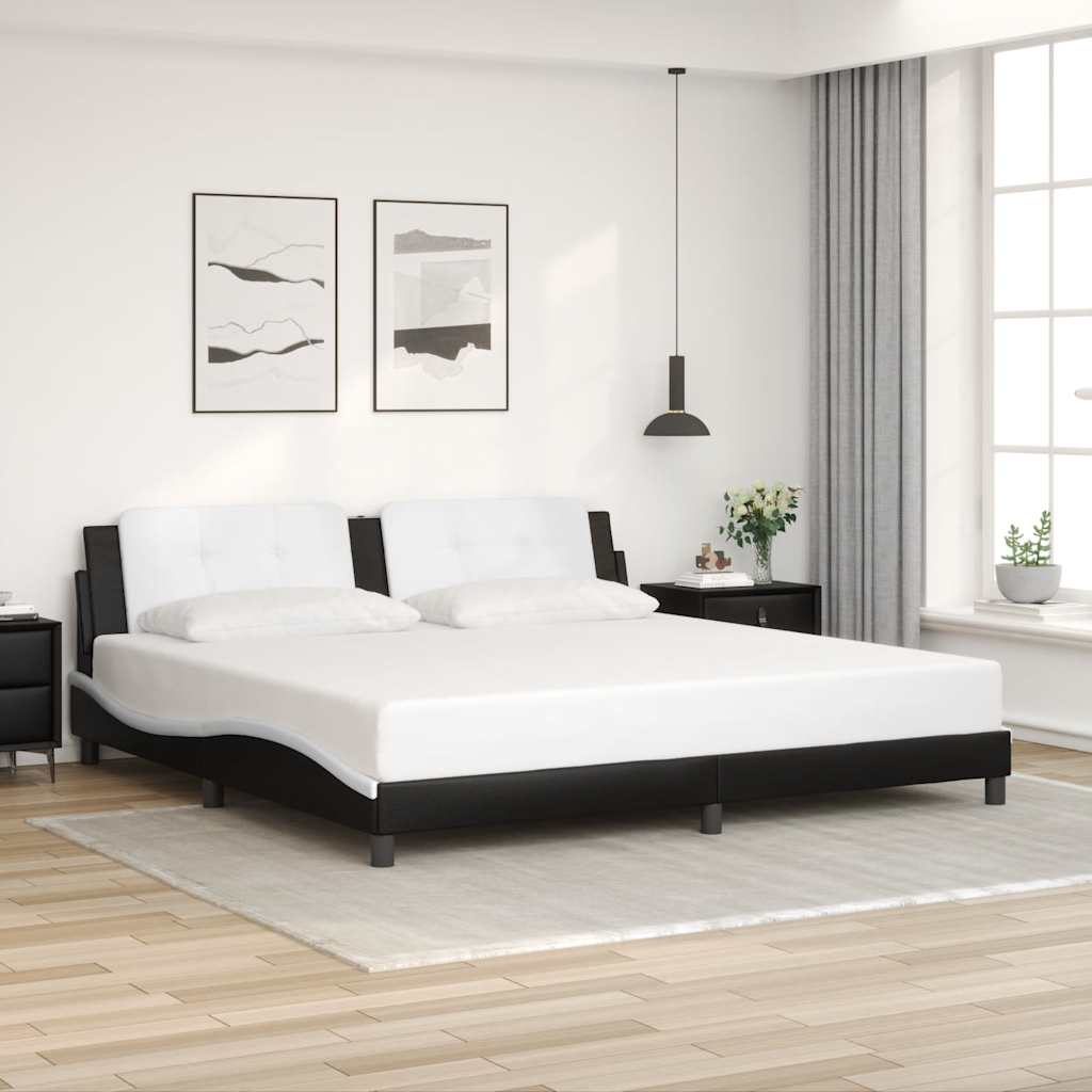 vidaXL Bedframe zonder matras "Zadar" kunstleer zwart 80x200 cm