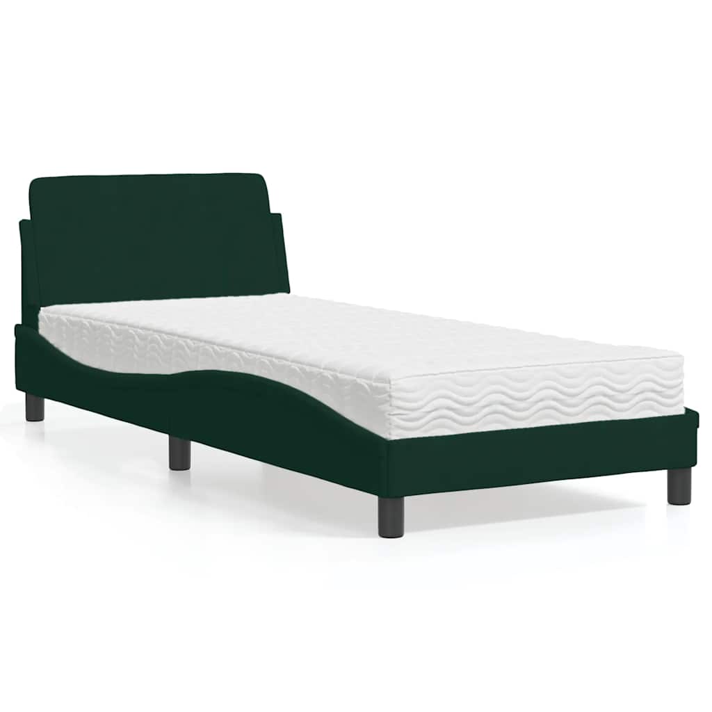 vidaXL Bed met matras "Dover" fluweel lichtgrijs 80x200 cm