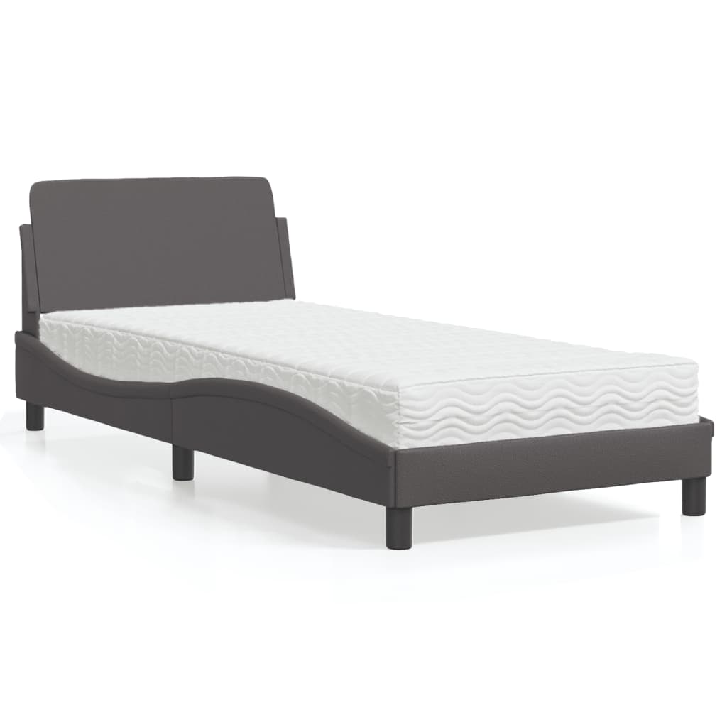 vidaXL Bed met matras "Dover" kunstleer zwart 80x200 cm