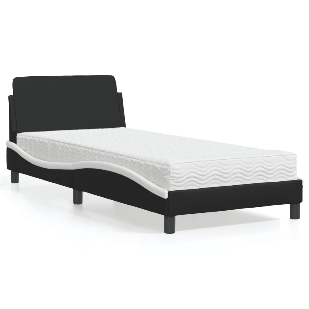 vidaXL Bed met matras "Dover" kunstleer zwart 80x200 cm