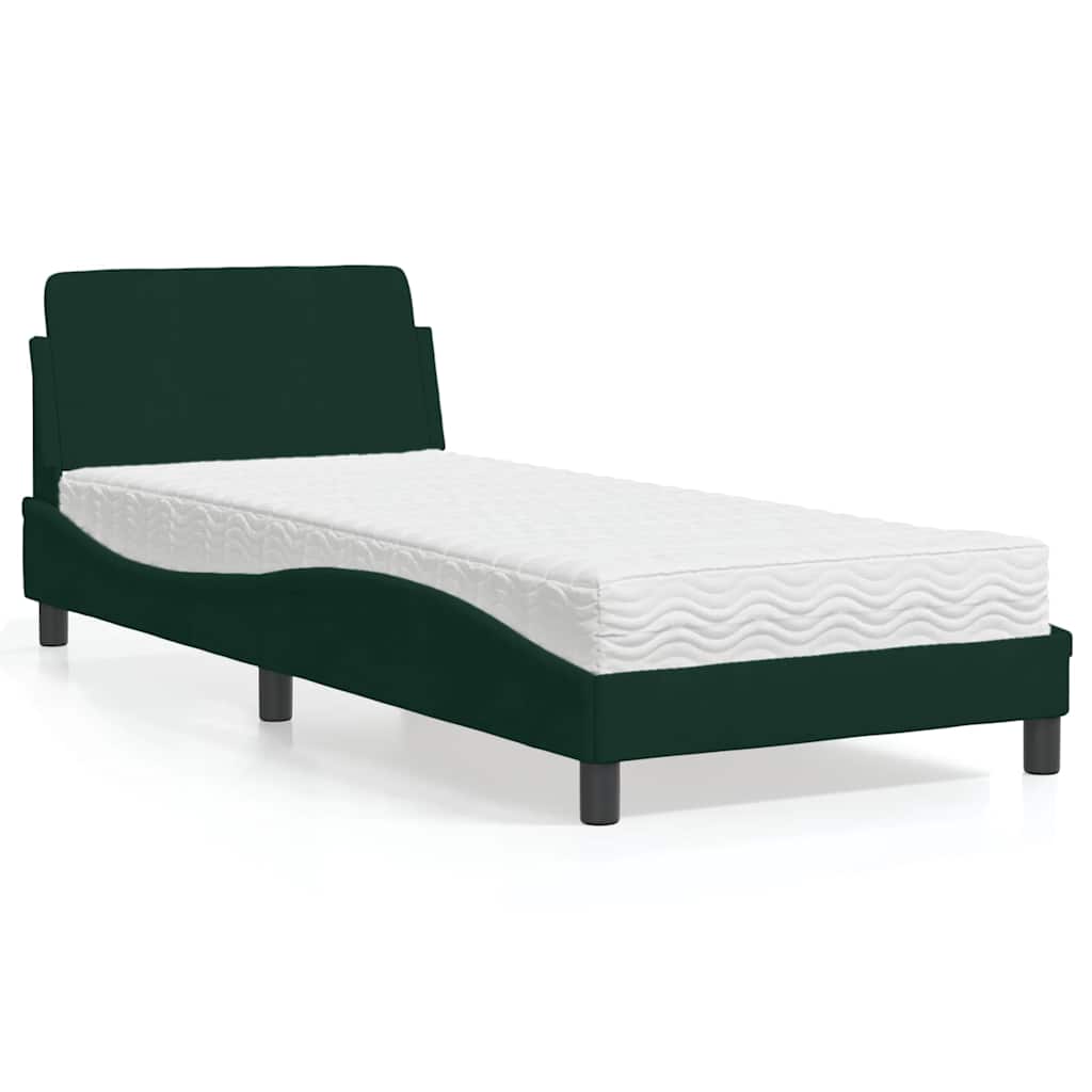 vidaXL Bed met matras "Dover" fluweel lichtgrijs 80x200 cm